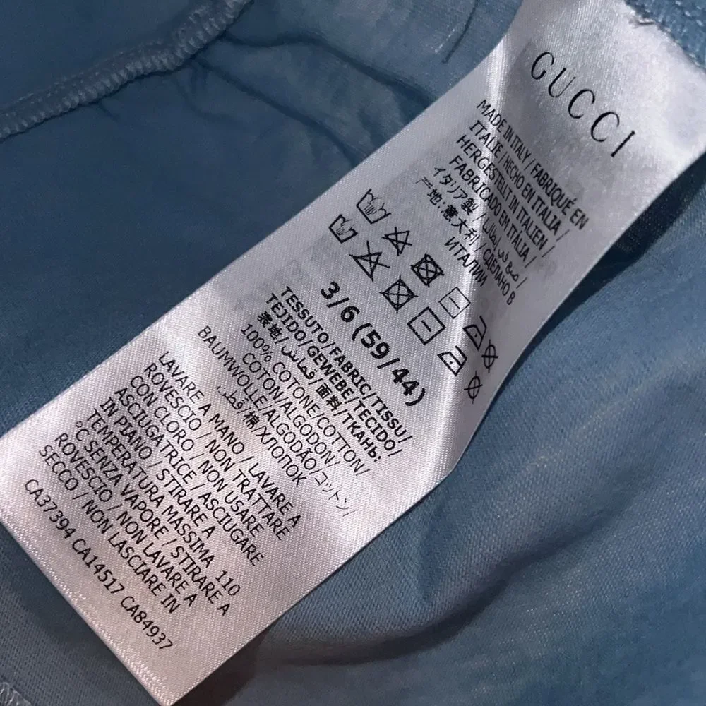 GUCCI BABY BLUE LOGO SHORTIE 3/6M